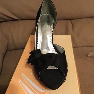 Black dress shoes by David’s Bridal